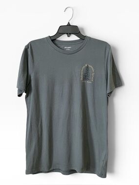 Old Navy Graphic T-Shirt Men's Size M Green Cotton Yellowstone Mountain Spruce